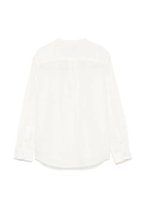 White Linen Shirt with Blue Pony RALPH LAUREN KIDS | 323-964592002